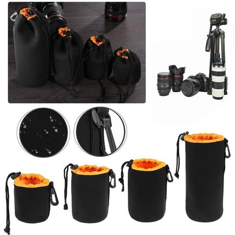 1Pcs Camera Lens Pouch Bag Neoprene Waterproof Soft Video Camera Lens Pouch Bag Case Full Size S M L XL Camera Lens Protector ► Photo 1/6