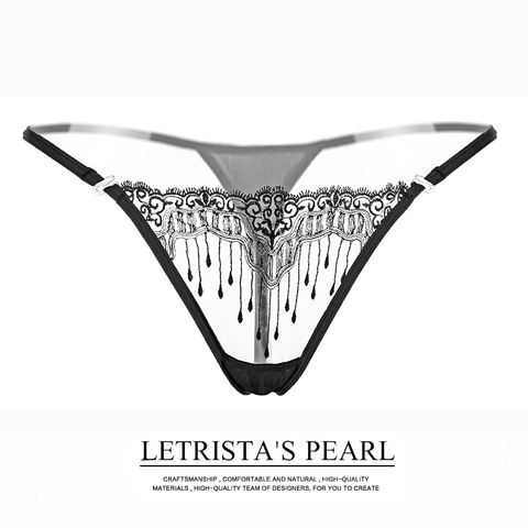 Hot ! Sexy Lady Panties Thong Embroidery Transparent G String Sexy Women Underwear Seamless Sexy Panty Female Underpants T-back ► Photo 1/6
