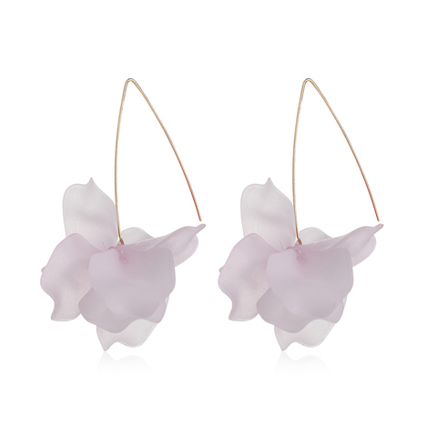 1 Pair  2022 New Designs Multicolored Fashion Resin Flower Long Earrings Bohemia Handmade Petal Dangle Earrings For Women Gift ► Photo 1/6