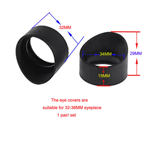 2 pcs/set 34mm Diameter Rubber Eyepiece Cover Eyeguards Eye Shields Protection Stereo Microscope Telescope Monocular Binocular ► Photo 1/6