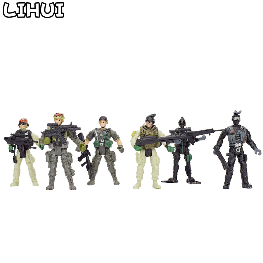 30Pcs 5cm Plastic Soldier Figures Model World War II Army Military Toys Boy Gift 