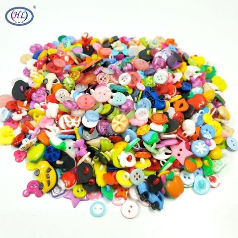 Real Sale HL 50pcs/100pcs Mix Shape Lots Colors Diy Scrapbooking Cartoon Buttons Plastic Children's Garment Sewing Notions ► Photo 1/3