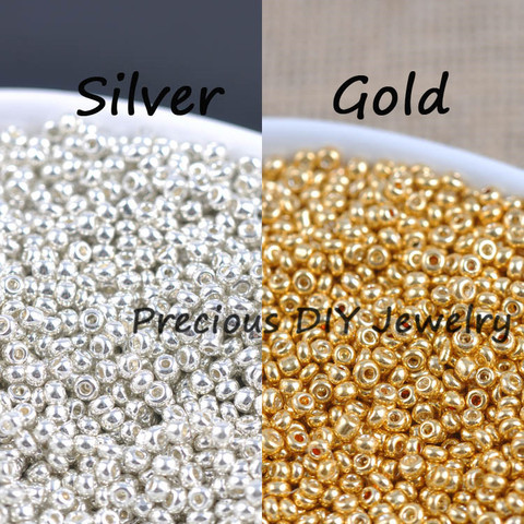 Gold and Silver Color 3mm 500pcs Crystal Glass Spacer beads,Czech Seed Beads For Jewelry Handmade DIY BLUV03X ► Photo 1/3