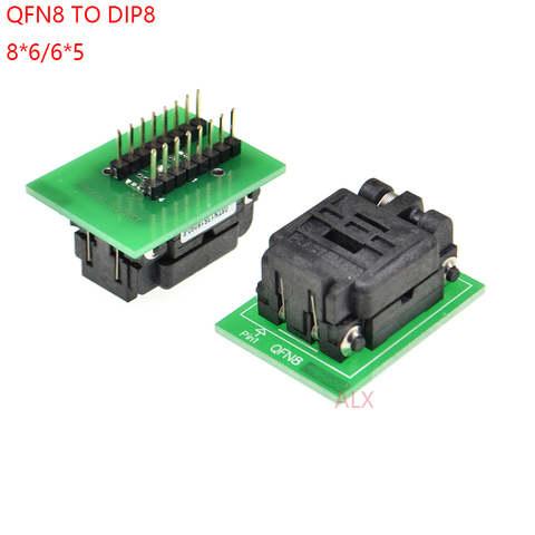 1PCS QFN8 WSON8 DFN8 MLF8 TO DIP8 programmer adapter socket converter test chip IC FOR 1.27MM PITCH 8X6MM 6X5MM SPI FLASH QFN-8 ► Photo 1/6