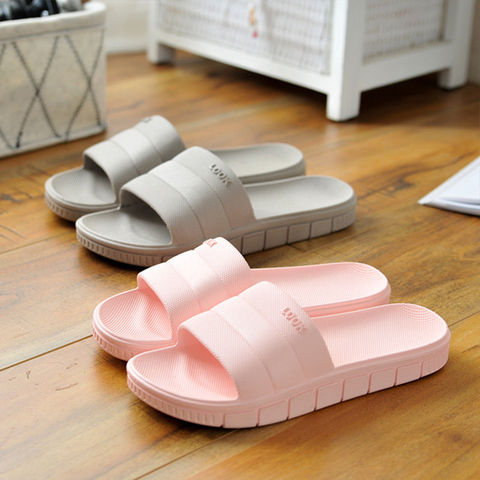 Summer Women Big Size Slides Couple Home Slippers Ladies Indoor Bathroom Shoes Woman/Men Girl Outside Slipper ► Photo 1/6
