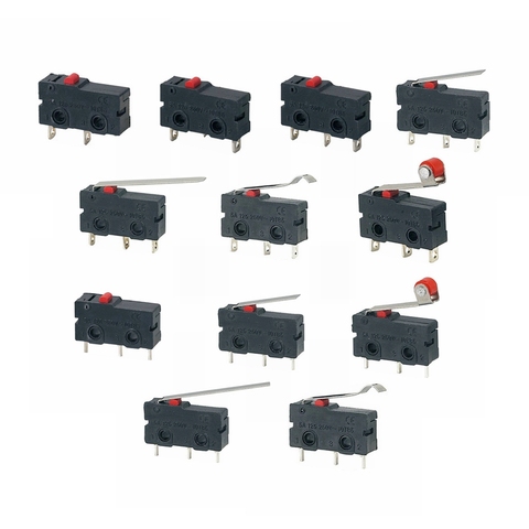 5Pcs Mini Micro Limit Switch NO NC 3 Pins PCB Terminals SPDT 5A 125V 250V 29mm Roller Arc lever Snap Action Push Microswitches ► Photo 1/3