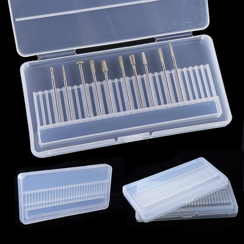 1pcs Plastic Empty Storage Box Nail Drill Bits Brushes Clear Display Box 30 holes Milling Cutter Organizer Accessories Tool LAB5 ► Photo 1/6