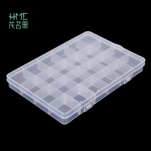 Hot Selling 24 Slots Plastic Storage Box Case Transparent Rectangle Organizer Beads Earring Jewelry Container 2017 New Arrival ► Photo 1/5