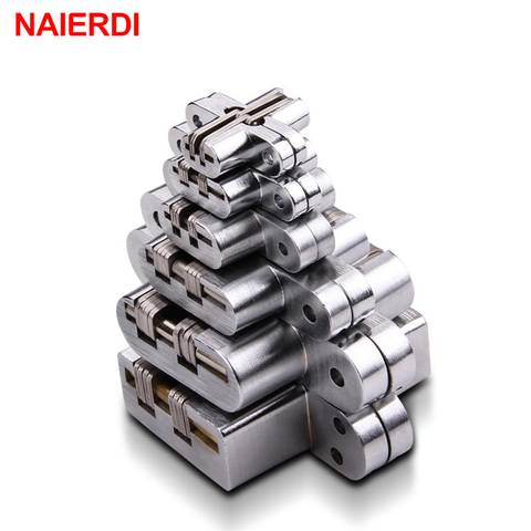 2PCS NAIERDI 304 Stainless Steel Hidden Hinges Seven Size Invisible Concealed Folding Door Hinge For Kitchen Furniture Hardware ► Photo 1/6