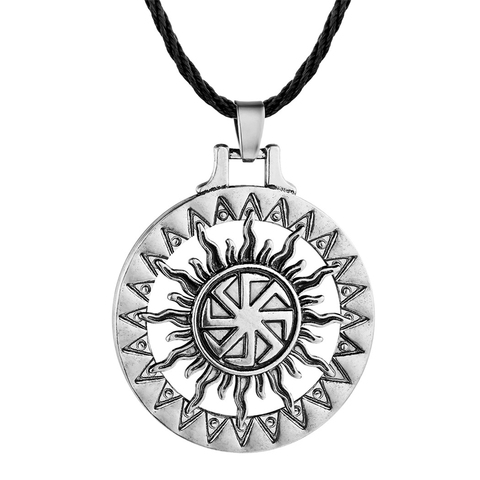 Men Viking Pendant Necklace Kolovrat Sun Symbol Slavic Wheel Nordic Amulet Handmade Pagan Solar Talisman For Women Best Gift ► Photo 1/5