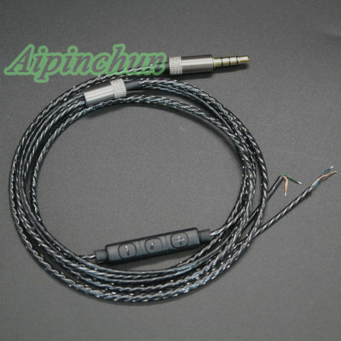 Aipinchun 3.5mm 4-Pole Jack DIY Earphone Audio Cable w/ Controller Repair Replacement Headphone 18 Copper Core Wire 127cm AA0209 ► Photo 1/5
