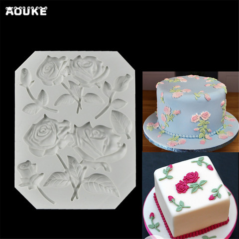 Roses&Flower Shape Fondant Cake Silicone Mold Biscuits Pastry Mould Candy Chocolate Molds Cake Decoration DIY Baking Tools J160 ► Photo 1/5