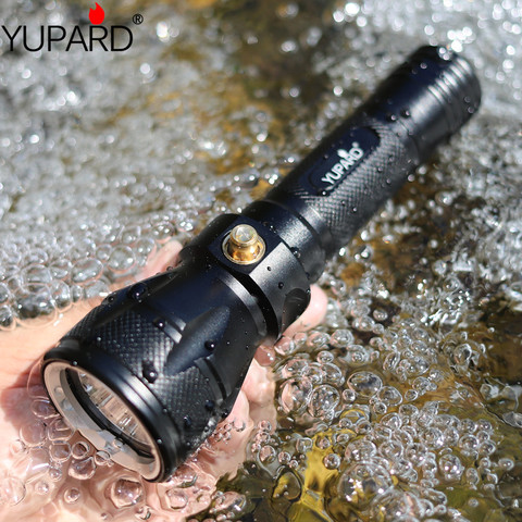 YUPARD Underwater diving 100m diver Torch XM-L2 T6 LED Lamp Waterproof Flashlight 18650 battery outdoor fishing camping hunting ► Photo 1/1