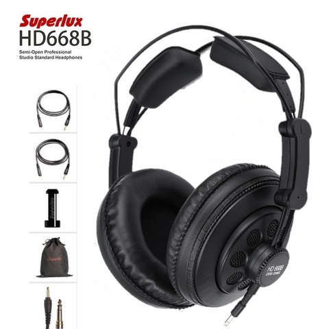 Superlux HD668B Headphones Professional Semi-open Studio Standard Dynamic Headset Monitoring For Music Detachable deep Bass ► Photo 1/6