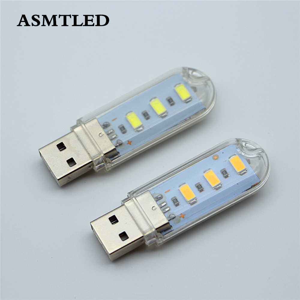 Portable Keychain Mini USB light 3 LEDs Night Light 5730 SMD