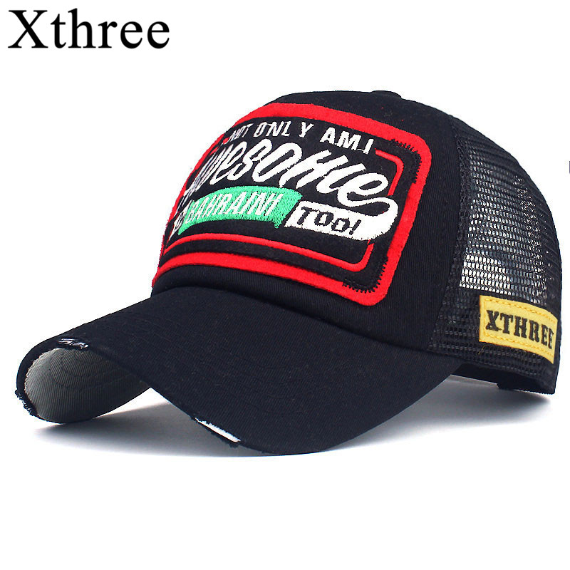 Xthree Summer Baseball Cap Embroidery Mesh Cap Hats For Men Women Snapback Gorras  Hombre hats Casual Hip Hop Caps Dad Casquette - Price history & Review
