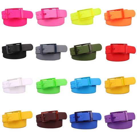 New Eco-Friendly Plastic Belt For Men Women Candy Color Unisex Silicone Rubber Belts Male Female Jeans Leather Strap Accessories ► Photo 1/6