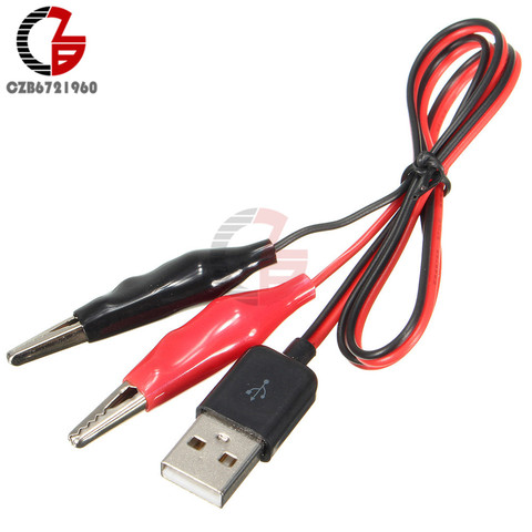 Alligator Test Clips Clamp to USB Male Connector Power Supply Adapter Wire 60cm ► Photo 1/6