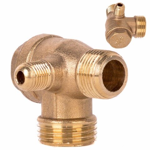 1pc New 3 Port Check Valve Brass Male Thread Check Valve Connector Tool For Air Compressor ► Photo 1/6