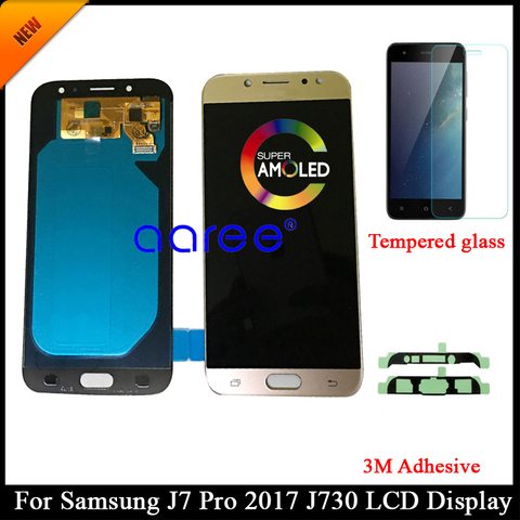 Tested AMOLED For Samsung J7 Pro 2017 J730 LCD Display For Samsung J7 2017 J730F LCD Screen Touch Digitizer Assembly + Adhesive ► Photo 1/2