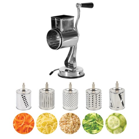 Stainless Steel Universal Mill Grater With Suction Cups And Five Drums Vegetable Cutter Slicer and Shredder ► Photo 1/6