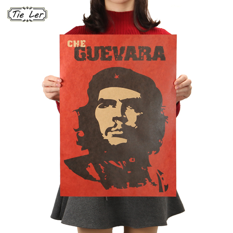 TIE LER Che Guevara Character Retro Posters Advertising Nostalgic Old Bar Decorative Painting Vintage Wall Sticker 51.5X36cm ► Photo 1/6