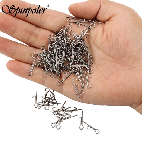 100 Pcs/Lot High Carbon Steel String Hook Connector Needle Fishing Pin For Soft Lure Latch Pin Carp Fishing Accessories ► Photo 1/6