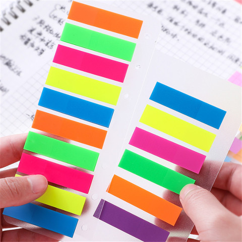 Transparent Fluorescence colour paper Memo Pad Sticky Notes Bookmark Point Marker Memo Sticker Office School Supplies Notebooks ► Photo 1/6