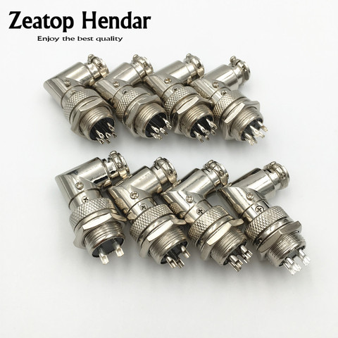 1Set GX16 90 Degree Right Angle XLR 16mm Elbow 2 3 4 5 6 7 8 9 Pin Female Plug Male Chassis Mount Socket Aviation Connector ► Photo 1/6