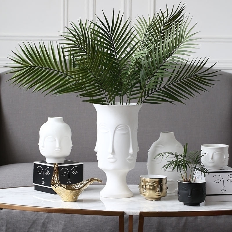 Modern Nordic Style Dora Maar Ceramic Vase Face Flower Pot Planter Decoration