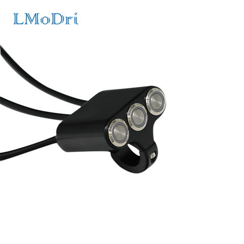 LMoDri Motorcycle Switch 22mm Handlebar Mount Switches Headlight Hazard Brake Fog Light ON-OFF Aluminum Alloy With Indicator DIY ► Photo 1/6