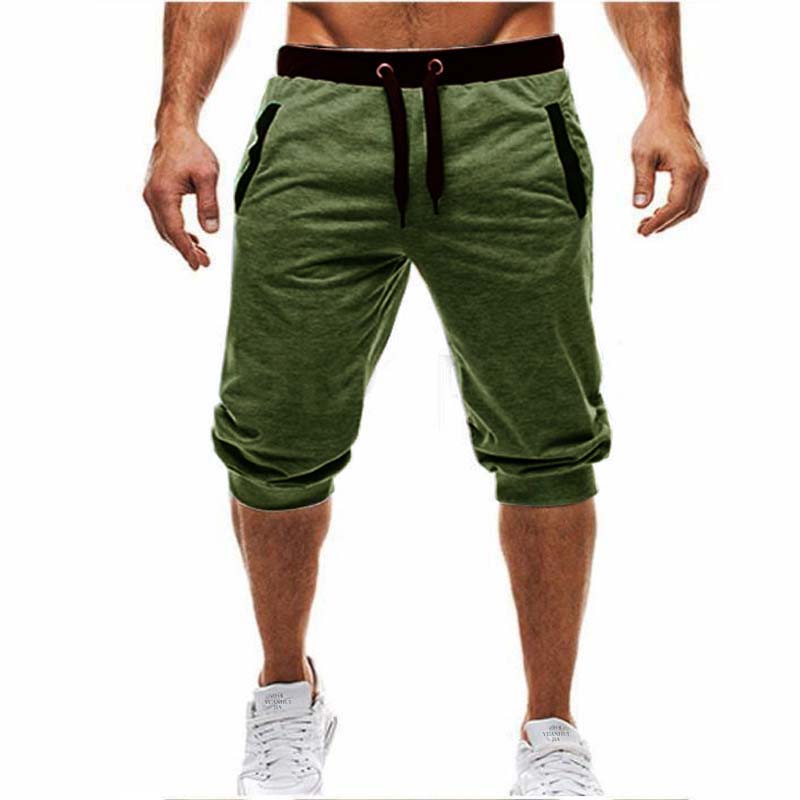 Fashion Mens Cargo Casual Shorts Mid Waist Workout Joggers Fitness Shorts Pants 