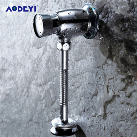 AODEYI Brass Toilet Urinal Flush Valve Manual Bathroom Stool Valve Self-Closing Flush Time-Extended Press Type Wall Delay Urinal ► Photo 1/6