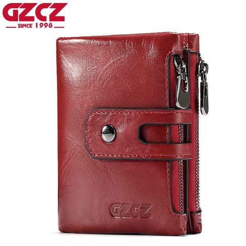GZCZ Women Wallet Female Genuine Leather Short Wallets Coin Purse Small Card Holder With Zipper Clamp For Money Bag Portomonee ► Photo 1/6