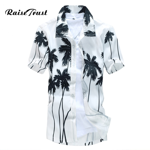 Mens Hawaiian Shirt Male Casual camisa masculina Printed Beach Shirts Short Sleeve brand clothing Free Shipping Asian Size 5XL ► Photo 1/5