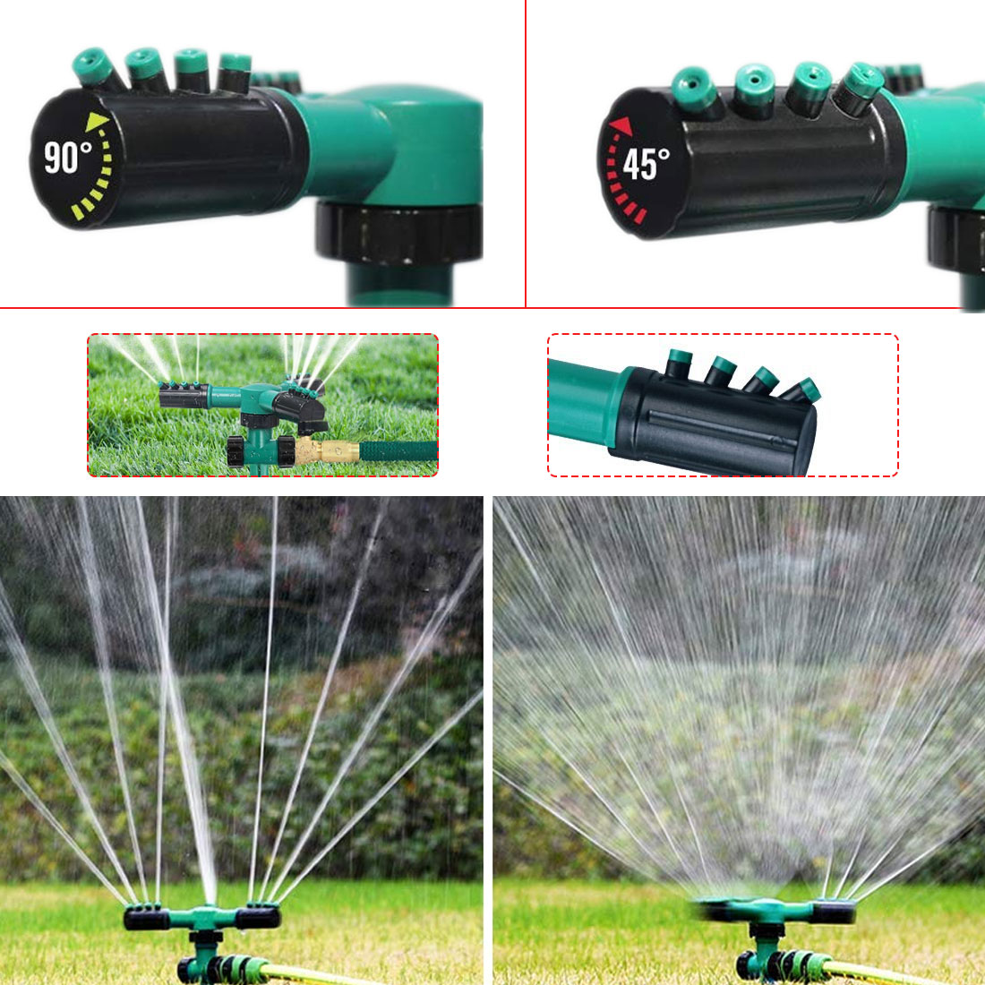 360° Automatic Rotating Lawn Sprinkler Garden Grass Watering System Water Spray 