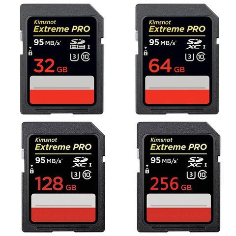 Kimsnot 95MB/s SD Card 64GB 128GB 256GB SDXC Card 16GB 32GB SDHC Card Class 10 Memory Card High Speed 633x UHS-1 ► Photo 1/5