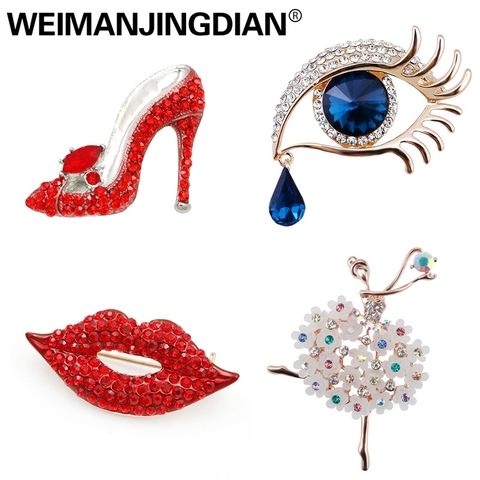 WEIMANJINGDIAN Brand New Arrival Assorted Girl's Favors Lips / High Heel / Eye / Dancing Fashion Brooch Pins Collections ► Photo 1/6