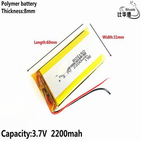 Liter energy battery 3.7V,2200mAH 803160 803060 Polymer lithium ion / Li-ion battery for tablet pc BANK,GPS,mp3,mp4 ► Photo 1/5