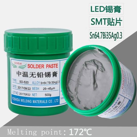 HOT Sale!Free shipping  Medium temperature lead-free solder paste-SMT BGA solder paste Sn64.7Bi35Ag0.3 500g/200g ► Photo 1/5