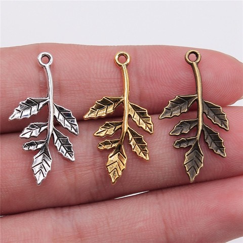 WYSIWYG 8pcs 30x16mm Branch Leaf Pendant Branch Charm Branch Pendant Vintage DIY Accessories For Jewelry Making ► Photo 1/4