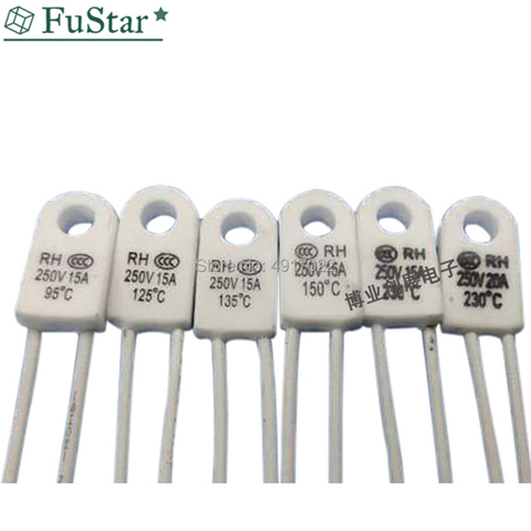5pcs RH/Tf 95 115 125 130 135 150 180 230 Degrees Celsius 15A 250V Temperature Fuse Thermal Links Over Temperature Protector New ► Photo 1/1