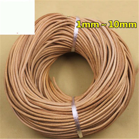 2m/lot 1mm 2mm 3mm 4mm 5mm 6mm 8mm Round Genuine Cow Leather Cord Necklace Findings Leather Rope String For Diy Jewelry Making ► Photo 1/2
