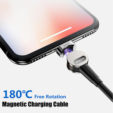 180 Degree Free Rotation Magnetic Cable 2.4A Fast Charge Sync Data Transmission For IPhone Samsung Xiaomi Magnet Charging Cables ► Photo 1/6