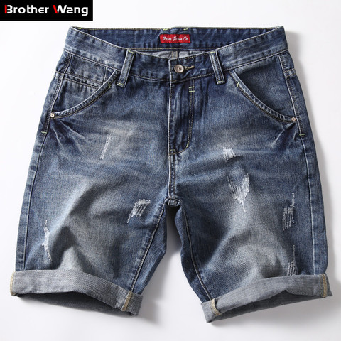 Classic Denim Shorts Men 2022 Summer Fashion Casual Slim Fit Ripped Blue Short Jeans Male Brand Clothes ► Photo 1/6