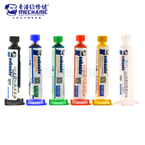 MECHANIC UV Solder Resist BGA PCB UV Curable Solder Great Mast Solder Mask Solder Resist Red/blue/green/Yellow/Black/White ► Photo 1/6