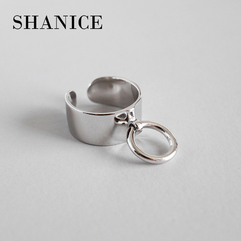 SHANICE Charm Trendy 925 Sterling Silver Rings for Women Big Smooth Face Finger Opening Ring Silver 925 Jewelry Cool Punk ► Photo 1/5