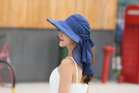 Sun Hats With Face Neck Protection For Women Sombreros Mujer Verano Wide Brim Summer Visor Caps Anti-UV Chapeu Feminino outdoor ► Photo 1/5