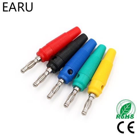 10Pcs/lot Red and Black Blue Yellow Green 4mm Solderless Side Stackable Banana Plug Socket Audio Connector ► Photo 1/6