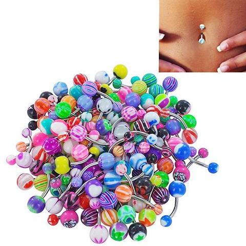 30 Pcs/set Colorful Sexy Belly Bars Body Piercing Button Ring Navel Barbell Jewerly Lip Piercing Unisex Fashion Jewelry ► Photo 1/4